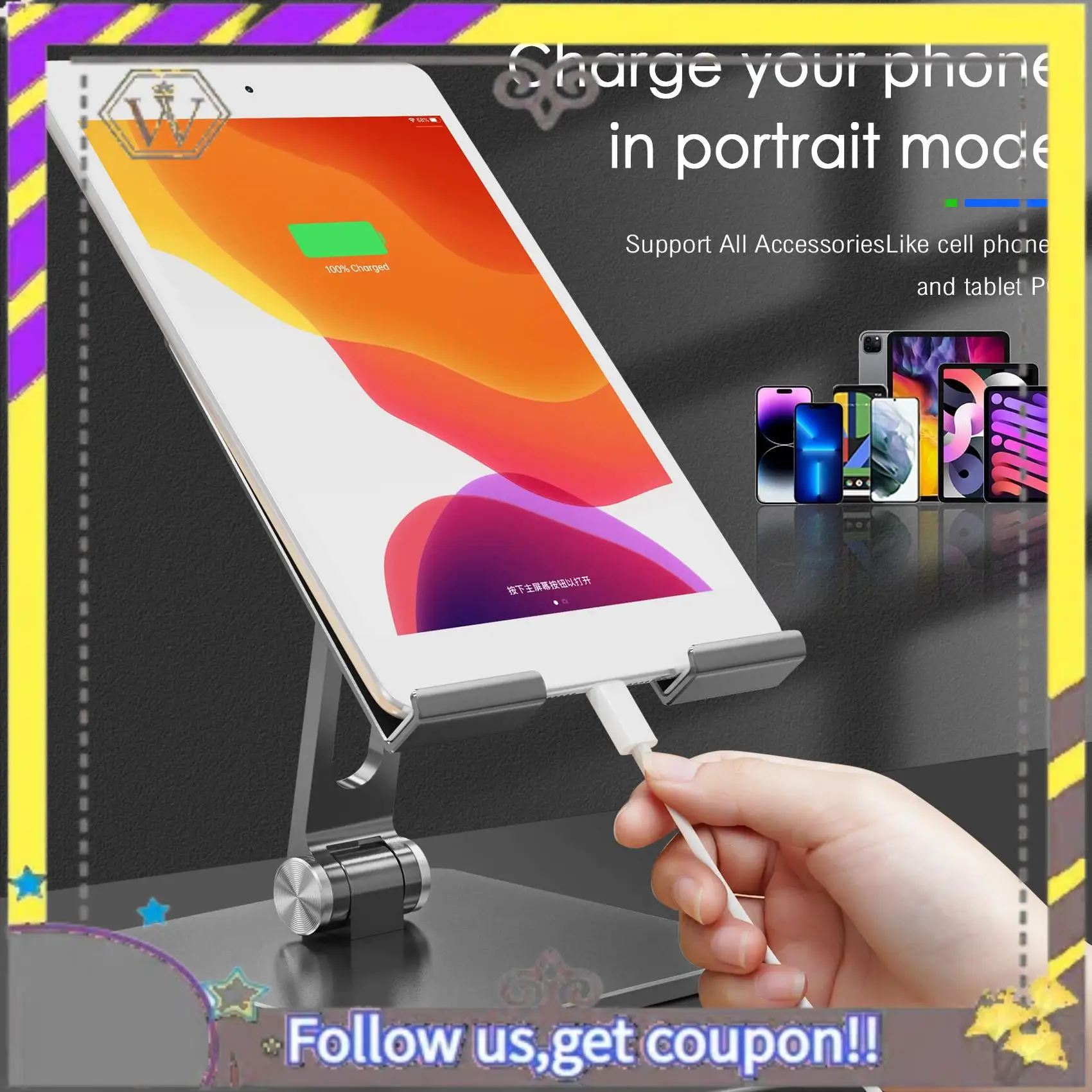 New 1 PCS Aluminum Alloy Tablet Stand High Angle Adjustment Tablet Desktop Multifunctional Bookshelf Suitable For I Pad (Grey)
New 1 PCS Aluminum Alloy Tablet Stand High Angle Adjustment Tablet Desktop Multifunctional Bookshelf Suitable For I Pad (Grey)