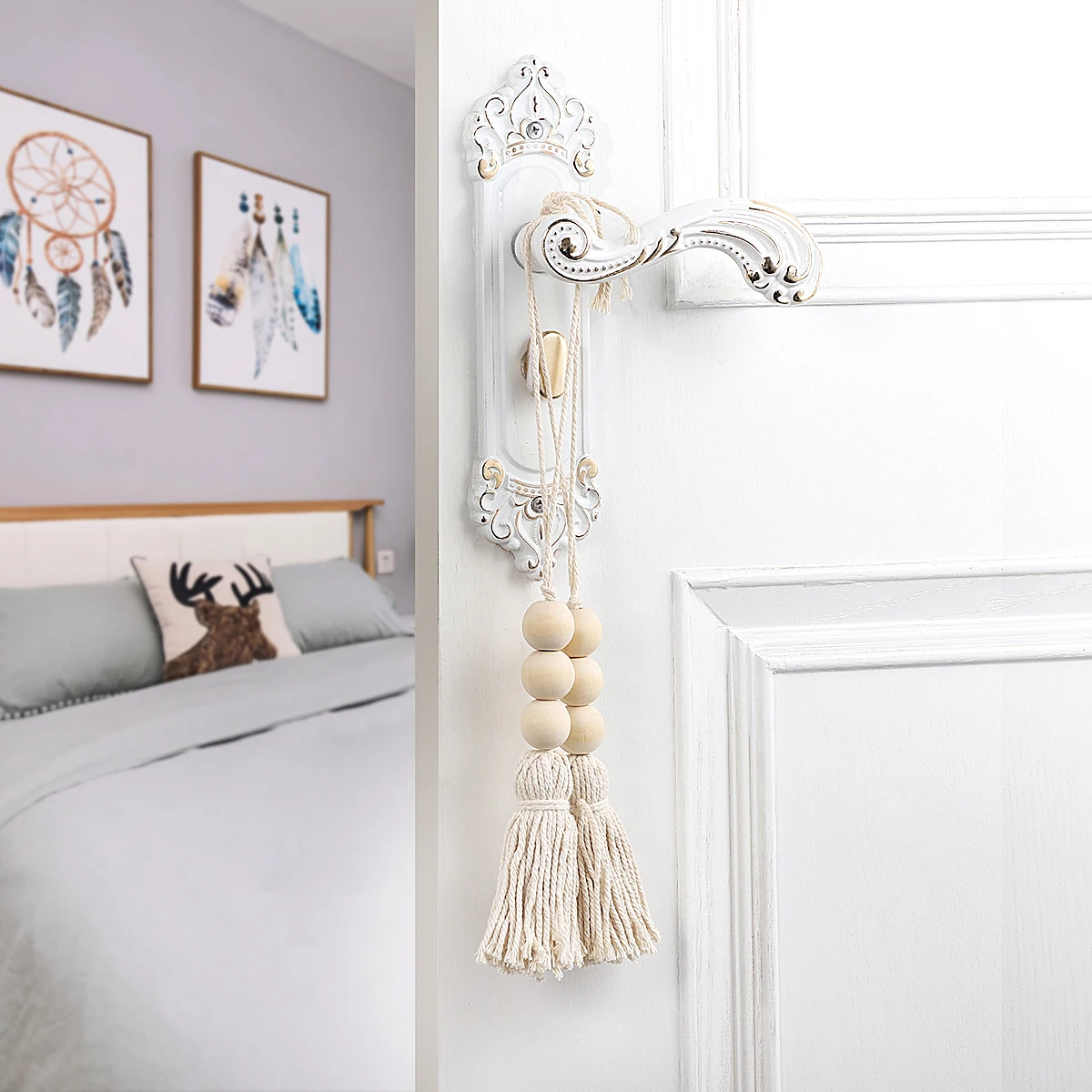 4 Pcs Bead Decoration Hanging Ornament Cotton Tassel Natural Pendant Natural Hanging Pendants Bohemian Style Handmade Gift
4 Pcs Bead Decoration Hanging Ornament Cotton Tassel Natural Pendant Natural Hanging Pendants Bohemian Style Handmade Gift