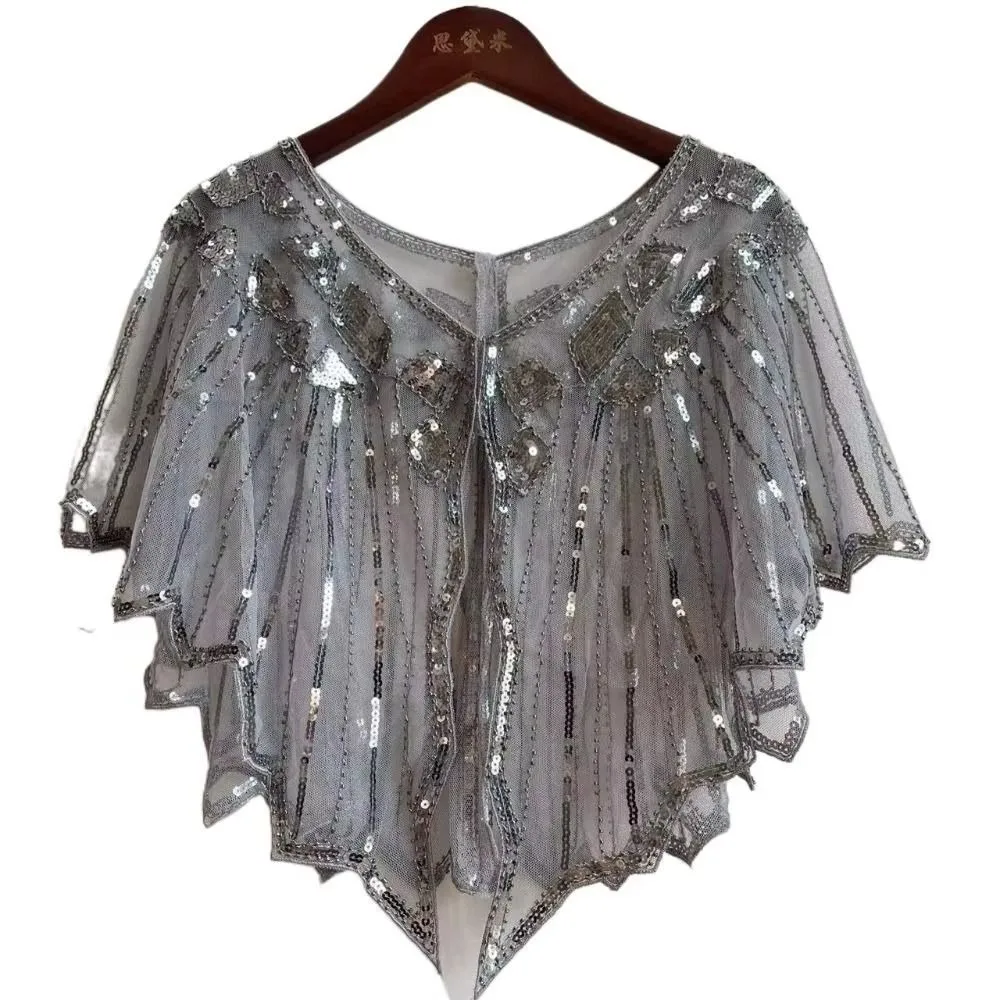 Beaded Decoration Women's Sequins Shawl Vintage Mesh Evening Cape Short Cover Up Dress Accessory Flapper Party Shawl Wedding
Beaded Decoration Women's Sequins Shawl Vintage Mesh Evening Cape Short Cover Up Dress Accessory Flapper Party Shawl Wedding