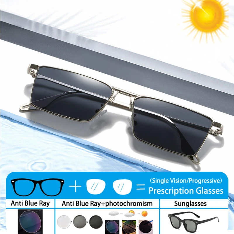 New Classical Punk Style Square Frame Sunglasses Photochromic Gray Brown Anti Blue Ray Custom Prescription Custom Degree Eyewear
New Classical Punk Style Square Frame Sunglasses Photochromic Gray Brown Anti Blue Ray Custom Prescription Custom Degree Eyewear