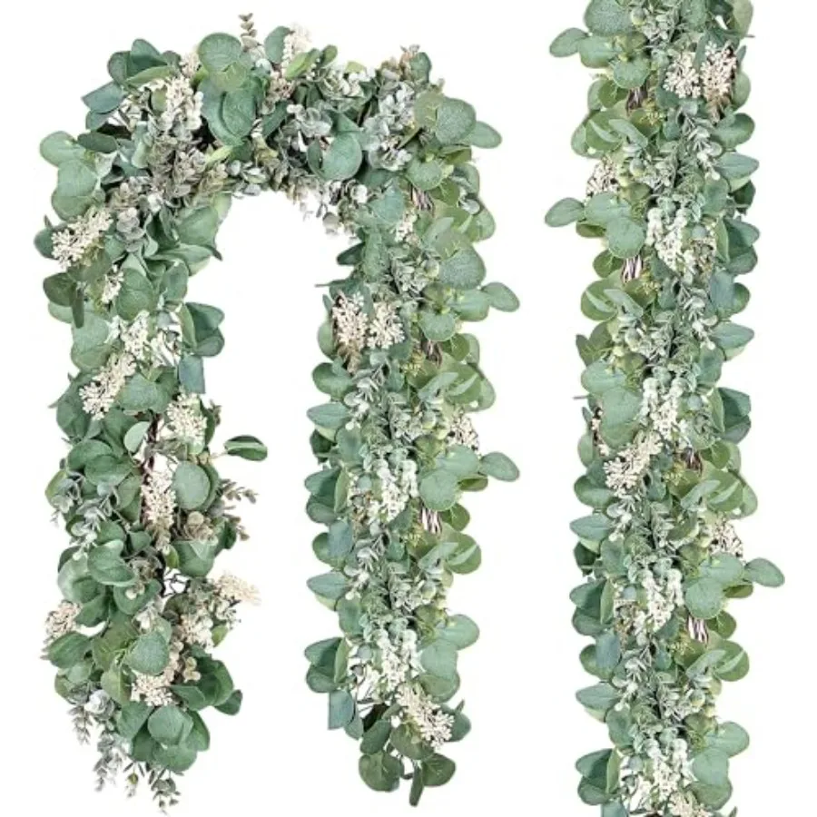 Eucalyptus Garland Total 3. Feet Lush Silver Dollar Leaves Boxwood with Buds Artificial Faux ery Vines for Baby Shower Wedding
Eucalyptus Garland Total 3. Feet Lush Silver Dollar Leaves Boxwood with Buds Artificial Faux ery Vines for Baby Shower Wedding
