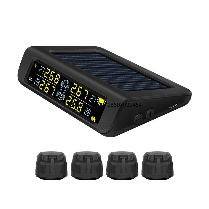 External Tire Pressure Monitor System for Car Wireless Temperature Monitoring System 4 Sensors Alarm Car Tire Pressure Monitor
External Tire Pressure Monitor System for Car Wireless Temperature Monitoring System 4 Sensors Alarm Car Tire Pressure Monitor