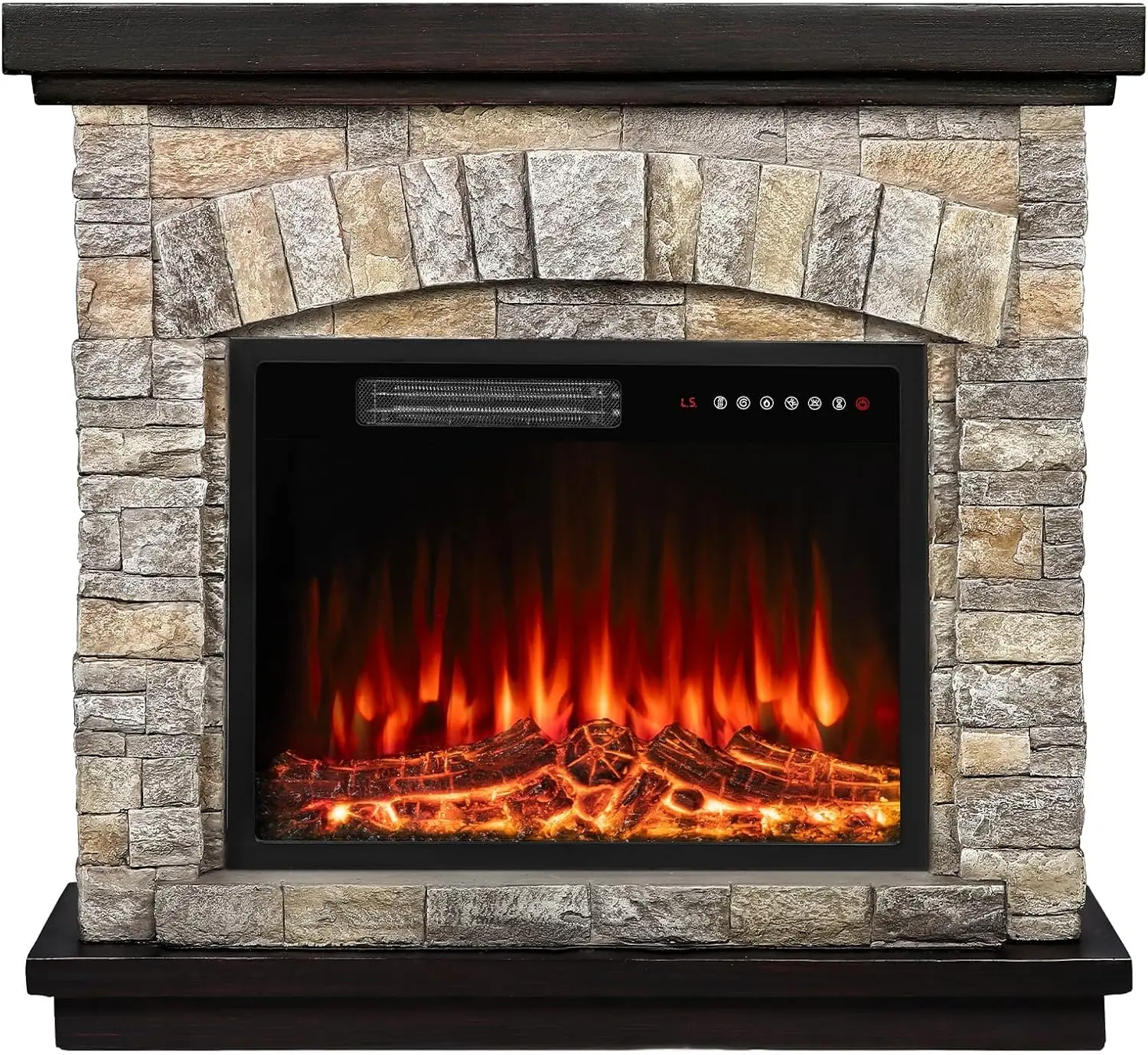 36" Electric Fireplace with Mantel, 23 Inch Electric Fireplace Insert, TV Stand Freestanding Heater Faux Stone Gray
36" Electric Fireplace with Mantel, 23 Inch Electric Fireplace Insert, TV Stand Freestanding Heater Faux Stone Gray