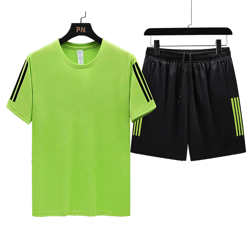 Men's Ice Silk Breathable Set Summer Leisure Sports Running Fitness Quick Drying Two Piece Set Men's Short Sleeve Fashion
Men's Ice Silk Breathable Set Summer Leisure Sports Running Fitness Quick Drying Two Piece Set Men's Short Sleeve Fashion