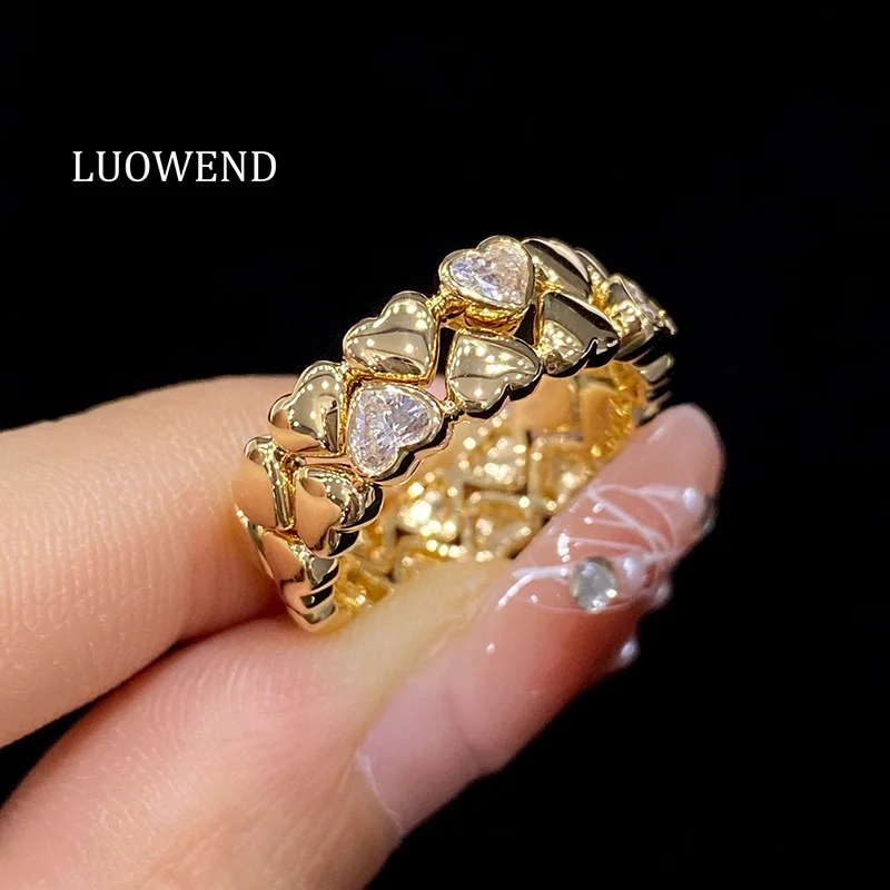 Кольца LUOWEND из 100% желтого золота 18 карат, романтическое обручальное кольцо в форме сердца с настоящим натуральным бриллиантом для женщин, высокие свадебные украшения
Кольца LUOWEND из 100% желтого золота 18 карат, романтическое обручальное кольцо в форме сердца с настоящим натуральным бриллиантом для женщин, высокие свадебные украшения