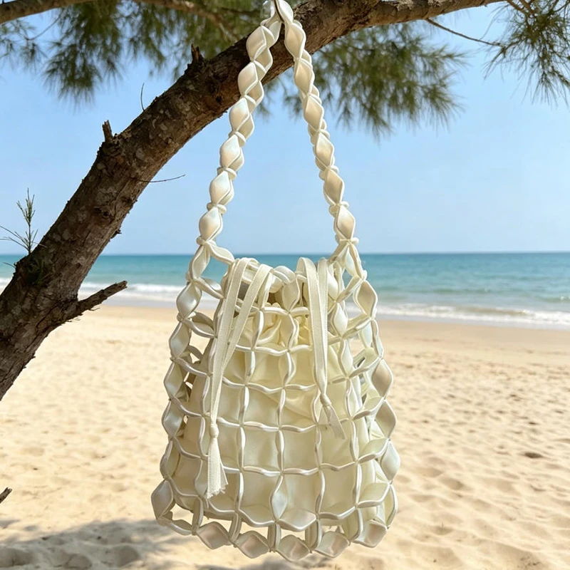 Hollow Woven Crossbody Bag Hand-Knitted Beaded Tote Bag Fashion Underarm Shoulder Handbag Trendy Transparent Waterdrop Design
Hollow Woven Crossbody Bag Hand-Knitted Beaded Tote Bag Fashion Underarm Shoulder Handbag Trendy Transparent Waterdrop Design