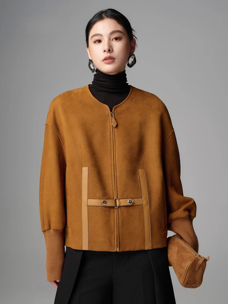 Classic O-neck Genuine Leather Suede Jackets for Women Autumn Winter 2026 New High-end Simple Loose Short Real Sheepskin Coat
Classic O-neck Genuine Leather Suede Jackets for Women Autumn Winter 2026 New High-end Simple Loose Short Real Sheepskin Coat