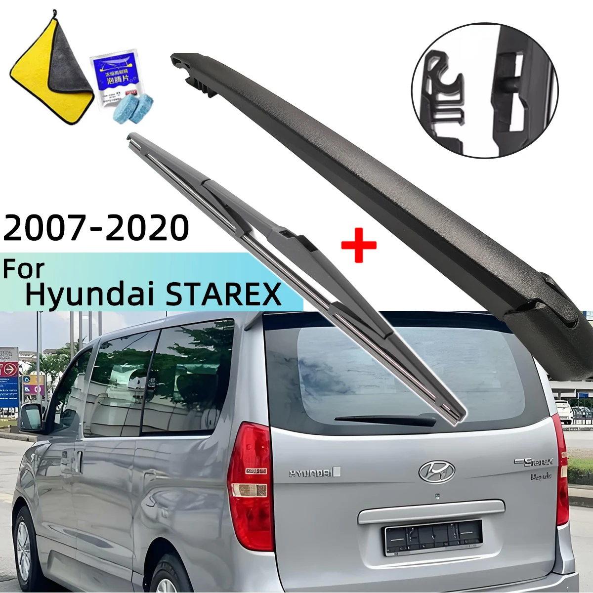 Rear Windshield Wiper Arm & Blade Set Car Windscreen Rear Wiper Blade for Hyundai STAREX 2007-2020
Rear Windshield Wiper Arm & Blade Set Car Windscreen Rear Wiper Blade for Hyundai STAREX 2007-2020