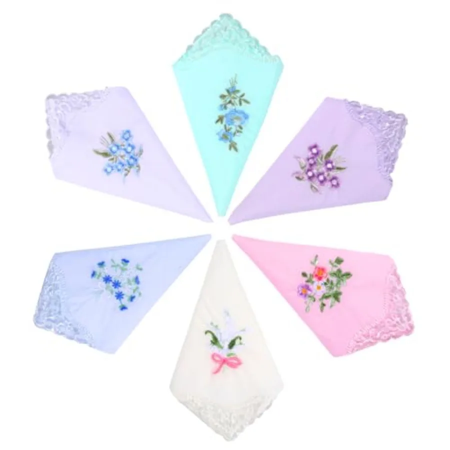 6pcs Vintage Floral Embroidered Handkerchiefs for Women, Butterfly Lace Hanky, Cotton Embroidery Ladies' Vintage Floral Lace Ha
6pcs Vintage Floral Embroidered Handkerchiefs for Women, Butterfly Lace Hanky, Cotton Embroidery Ladies' Vintage Floral Lace Ha