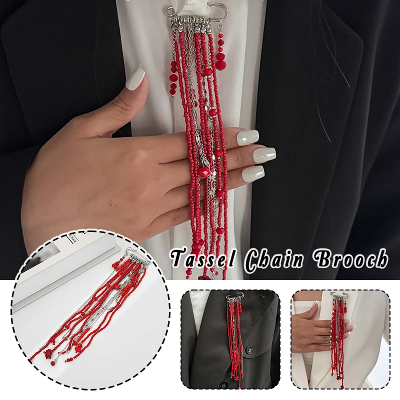 Exaggerated Long Tassel Chain Crystal Rice Bead Women Brooch Handmade Multi Layer Chain Fixed Needle Clothing Decoration
Exaggerated Long Tassel Chain Crystal Rice Bead Women Brooch Handmade Multi Layer Chain Fixed Needle Clothing Decoration