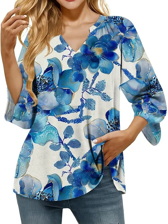 Женские туники с рукавами 3/4 в стиле бохо, стильная ретро фиолетовая футболка больших размеров, свободная модная дышащая футболка с v-образным вырезом, лето 2023 г.
Женские туники с рукавами 3/4 в стиле бохо, стильная ретро фиолетовая футболка больших размеров, свободная модная дышащая футболка с v-образным вырезом, лето 2023 г.