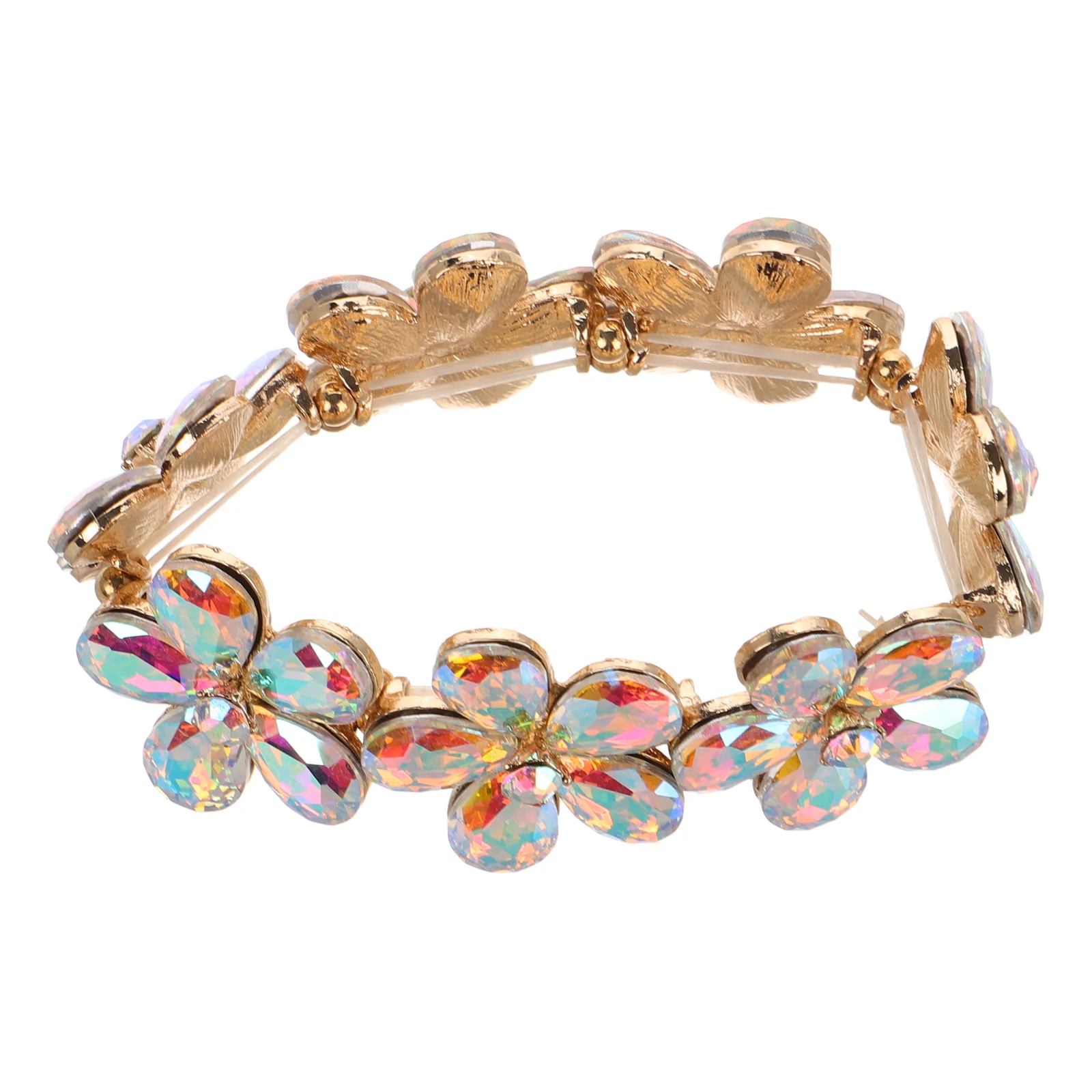 Iridescent Crystal Flower Bracelet Glass Elastic Women's Jewelry Wedding Charm Accessories Simulated Floral Wristband
Iridescent Crystal Flower Bracelet Glass Elastic Women's Jewelry Wedding Charm Accessories Simulated Floral Wristband