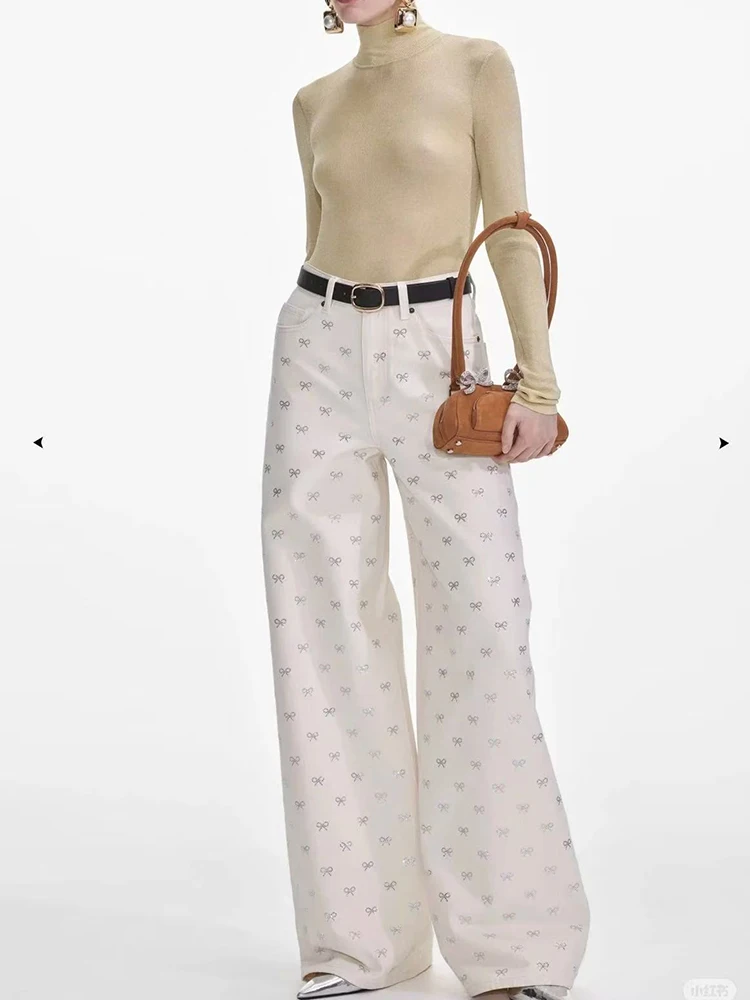Woman clothing y2k spring and summer bow hot drill wide leg pants high waist cotton women's jeans2025 fashion new Woman trousers
Woman clothing y2k spring and summer bow hot drill wide leg pants high waist cotton women's jeans2025 fashion new Woman trousers