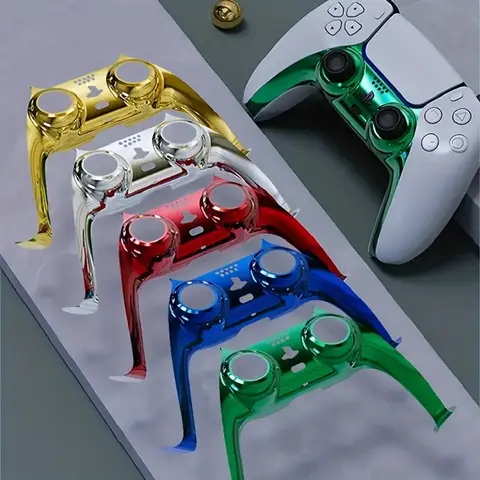 Chrome Black Glossy Chrome DIY Replacement Controller Shell for PS5 Custom Plates Cover Compatible Upgrade For PS5 Slim