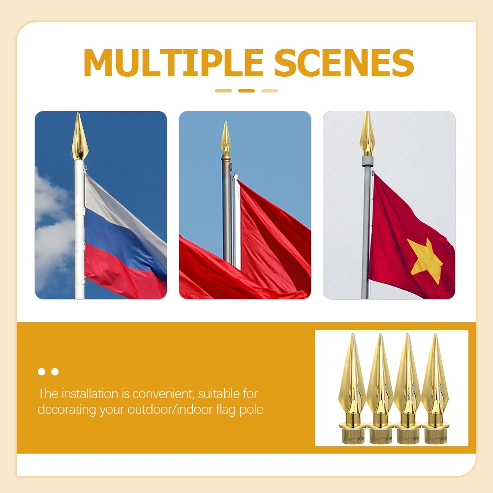 4Pcs Durable Flag Pole Accessories Plastic Flag Topper For Indoor And Outdoor Decoration
4Pcs Durable Flag Pole Accessories Plastic Flag Topper For Indoor And Outdoor Decoration