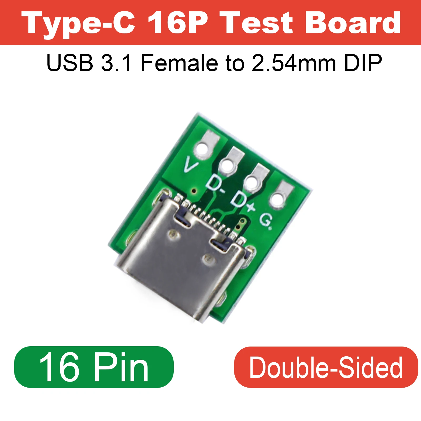 Type-C 16P Test Board 16 Pin USB 3.1 Female Socket 2.54mm DIP Adapter PCB for Data Line Cable Repair DIY 1/5/10pcs Breakout
Type-C 16P Test Board 16 Pin USB 3.1 Female Socket 2.54mm DIP Adapter PCB for Data Line Cable Repair DIY 1/5/10pcs Breakout