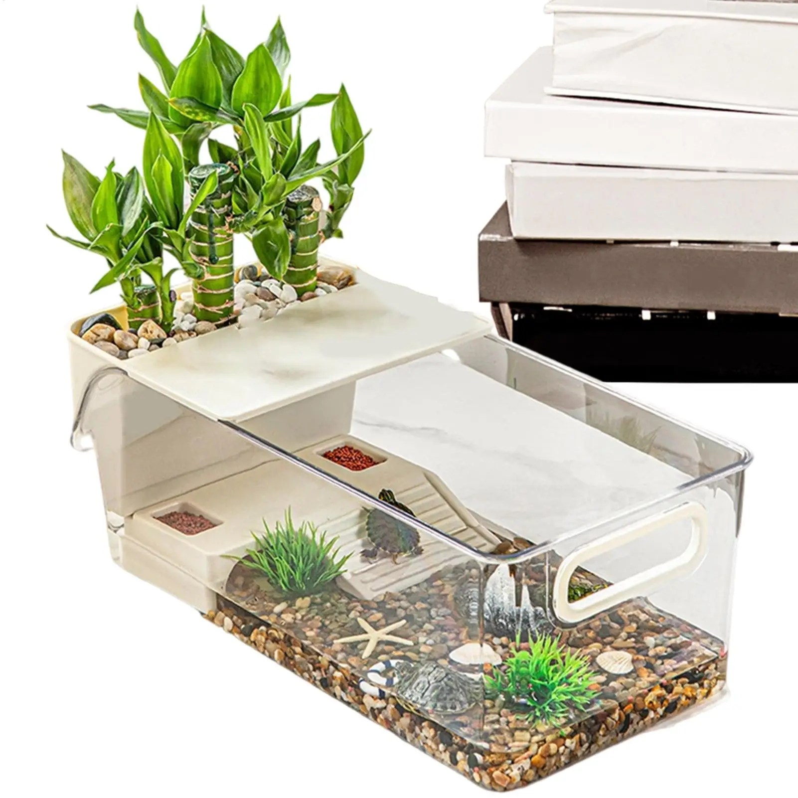 Aquatic Turtle Tank Reptile Aquarium Tank Clear Habitat Breeding Box With Basking Stage For Crayfish Crabs Gecko Amphibians
Aquatic Turtle Tank Reptile Aquarium Tank Clear Habitat Breeding Box With Basking Stage For Crayfish Crabs Gecko Amphibians