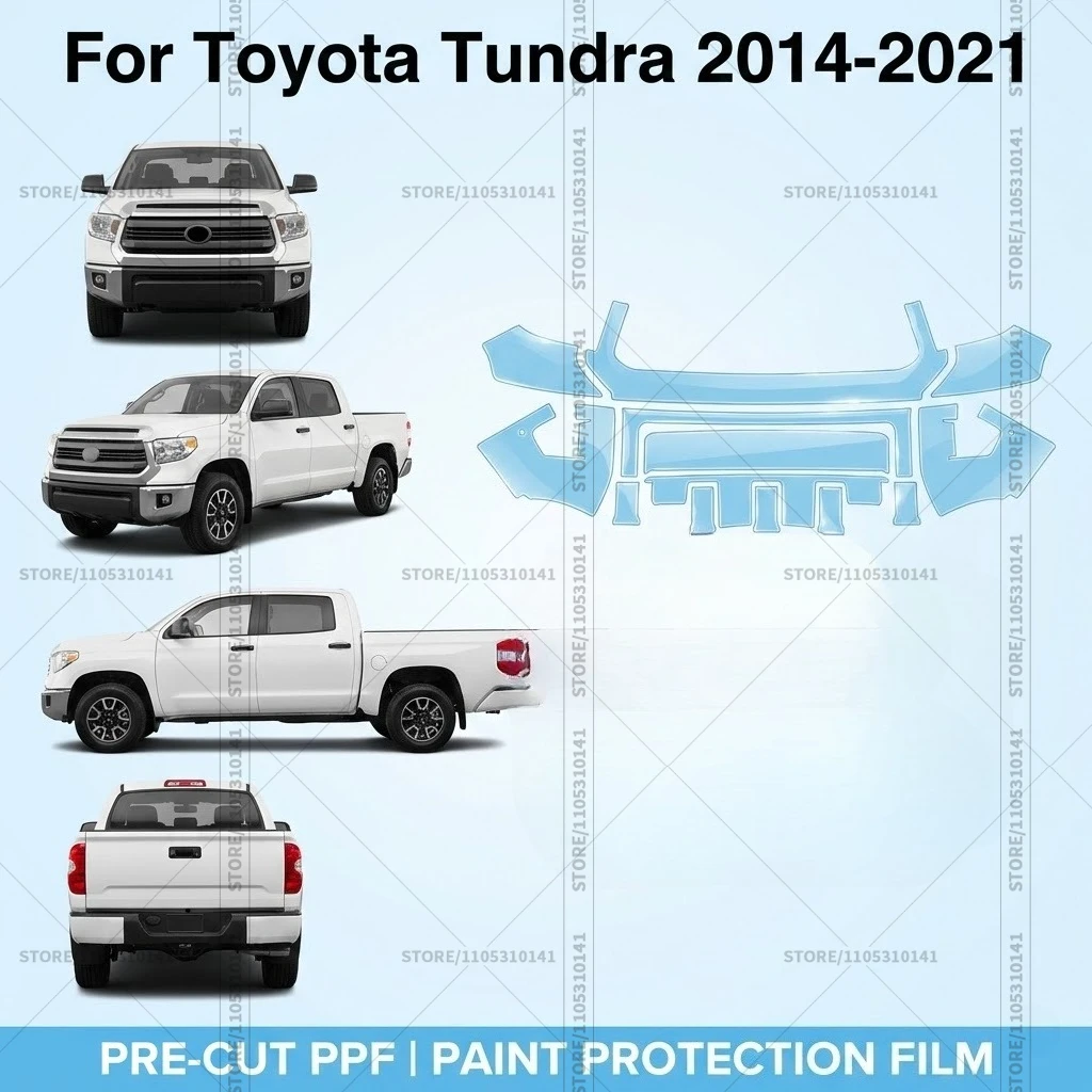 Для Toyota Tundra 2014-2021: Предварительно вырезанная прозрачная защитная пленка (PPF) для автомобиля, профессиональная автомобильная пленка PPF для переднего бампера
Для Toyota Tundra 2014-2021: Предварительно вырезанная прозрачная защитная пленка (PPF) для автомобиля, профессиональная автомобильная пленка PPF для переднего бампера