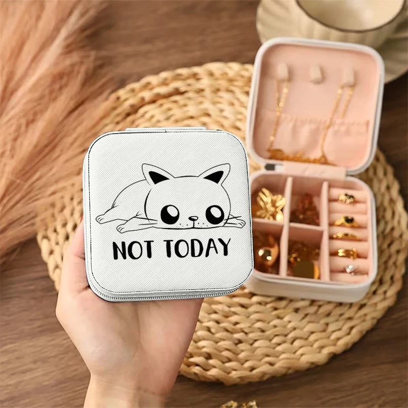 1pc Cat Not Today Portable Jewelry Storage Box, Simple Jewelry Organizer Box,Gifts Box For Women
1pc Cat Not Today Portable Jewelry Storage Box, Simple Jewelry Organizer Box,Gifts Box For Women