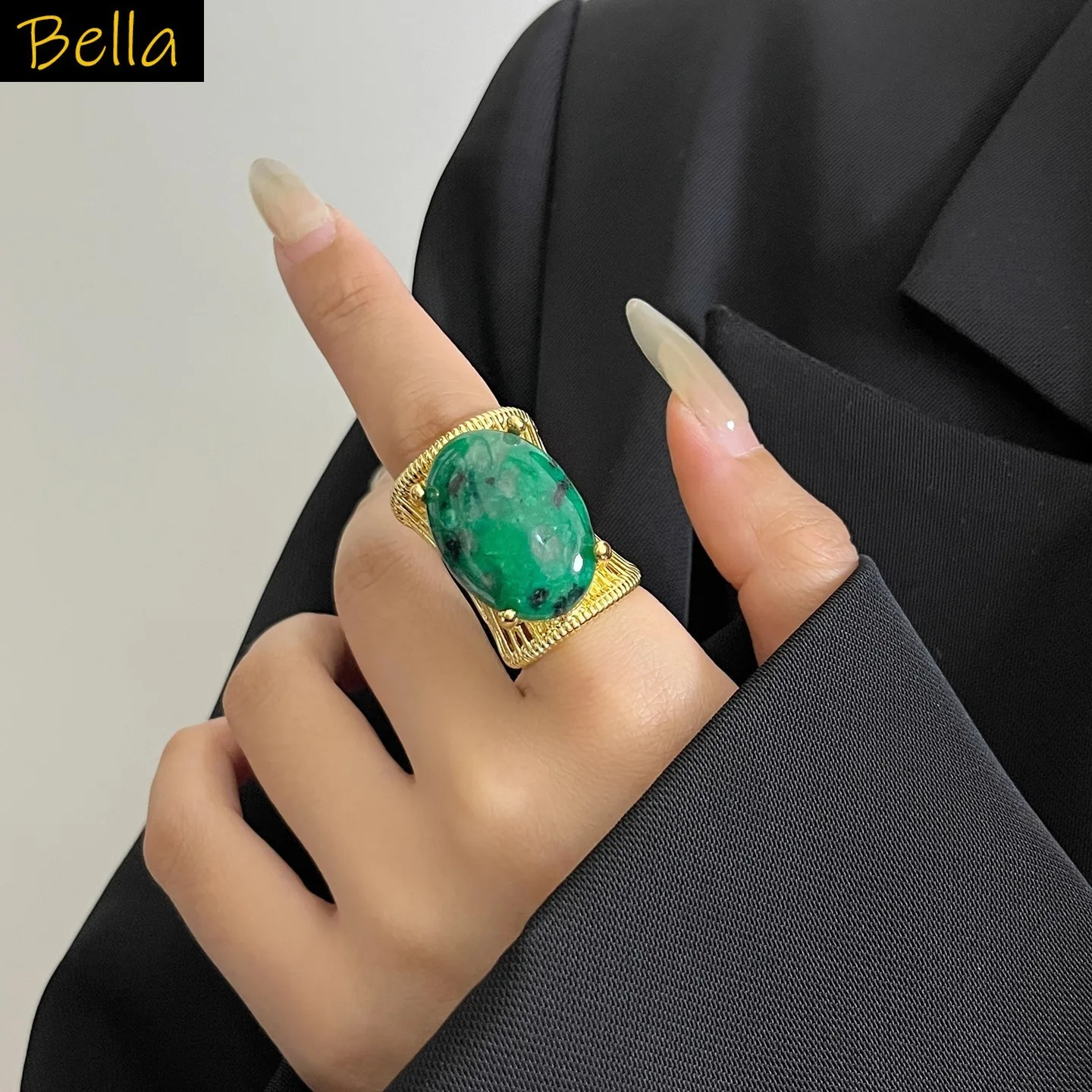 women ring large oval artificial gemstone vintage jewelry gold color metal 7colors opening ring female gift
women ring large oval artificial gemstone vintage jewelry gold color metal 7colors opening ring female gift