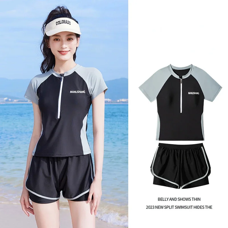 Short Sleeve Swimsuit for Women, New Conservative Two-piece Swimwear for Vacation, Hot Spring Clothes, for Women
Short Sleeve Swimsuit for Women, New Conservative Two-piece Swimwear for Vacation, Hot Spring Clothes, for Women