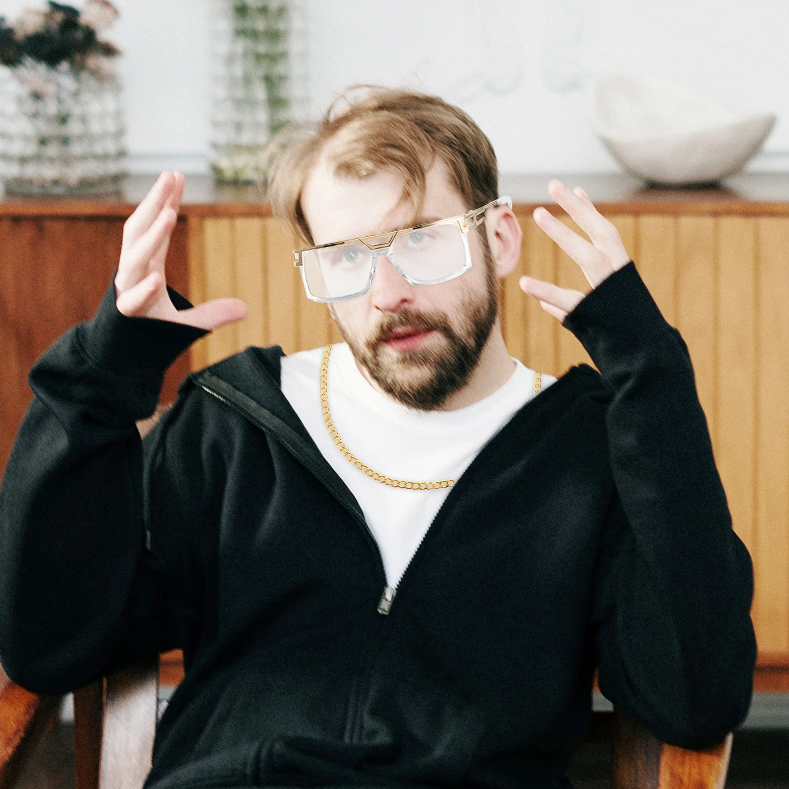1 set Retro Costume Props Vintage Accessories Set Golden Glasses Rapper Necklace Hip Hop Jewelry Party Decorations Women Dress
1 set Retro Costume Props Vintage Accessories Set Golden Glasses Rapper Necklace Hip Hop Jewelry Party Decorations Women Dress