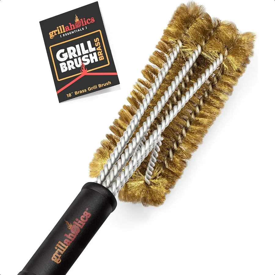 Grillaholics Brass Grill Brush Safe BBQ Brush for Outdoor Cooking HeavyDuty Soft Bristle Grill Cleaning Tool for Porcelain Cera
Grillaholics Brass Grill Brush Safe BBQ Brush for Outdoor Cooking HeavyDuty Soft Bristle Grill Cleaning Tool for Porcelain Cera