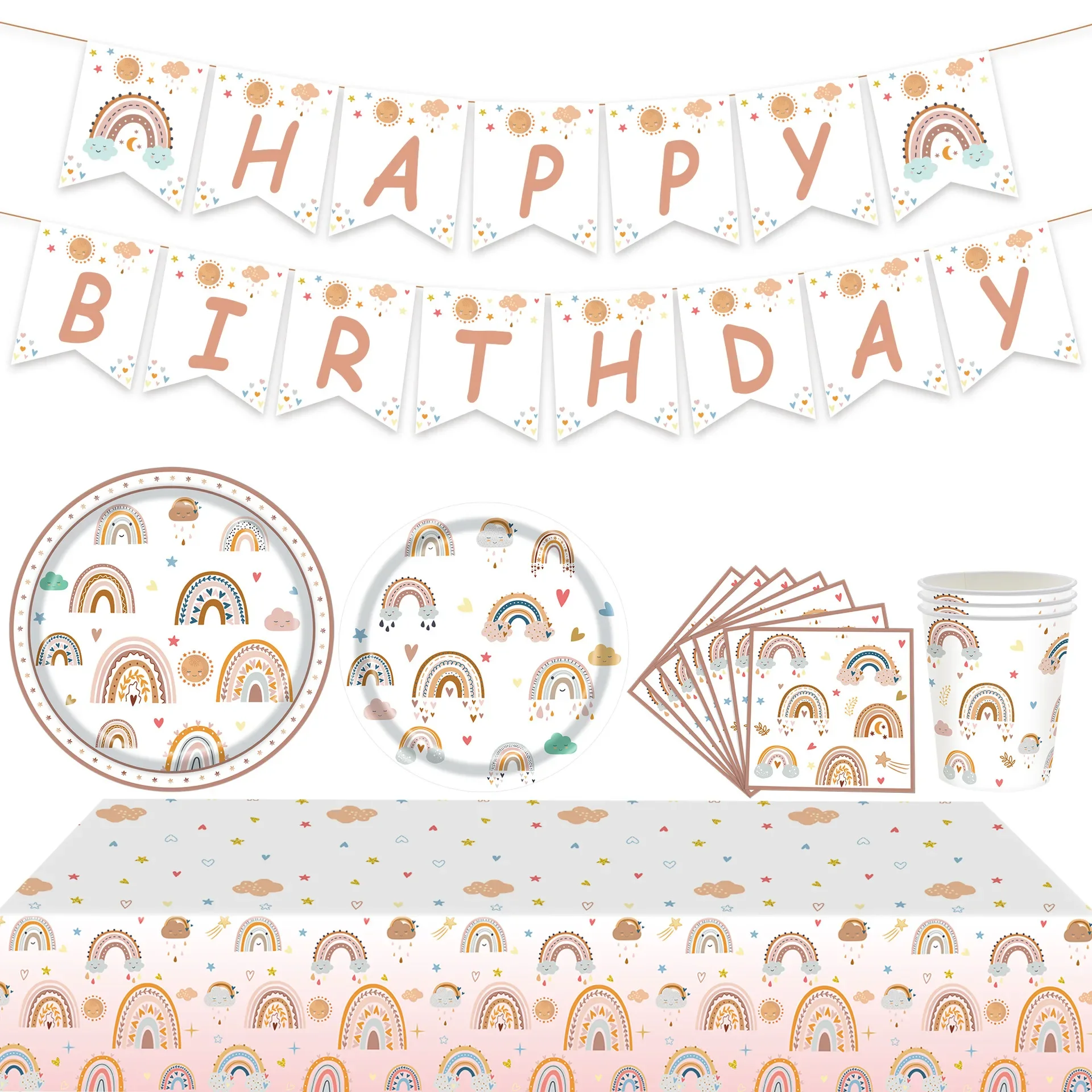 Boho Rainbow Baby Shower Birthday Party Tableware Decorations Plates Napkins Banner Tablecloth Sets Bohemian Party Supplies
Boho Rainbow Baby Shower Birthday Party Tableware Decorations Plates Napkins Banner Tablecloth Sets Bohemian Party Supplies