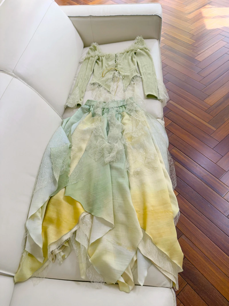 Ele een Lace Ballet Hem Net f Skirt Dr Two-Piece Set Women's Faion High Waist A-Line Midi Dr for Date
Ele een Lace Ballet Hem Net f Skirt Dr Two-Piece Set Women's Faion High Waist A-Line Midi Dr for Date