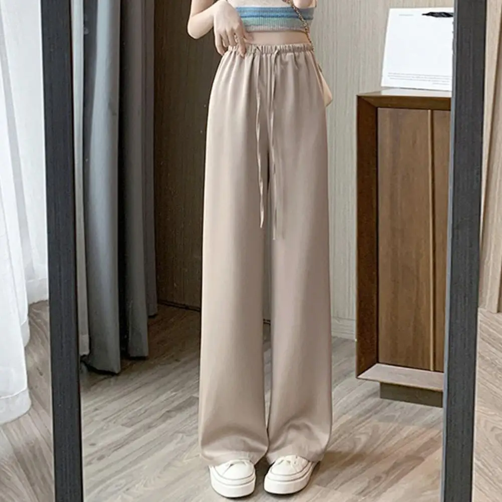 Elastic Waist Women Pants Stylish Women's Elastic Waist Wide-leg Pants for Summer Solid Color Straight Leg Trousers for Work
Elastic Waist Women Pants Stylish Women's Elastic Waist Wide-leg Pants for Summer Solid Color Straight Leg Trousers for Work