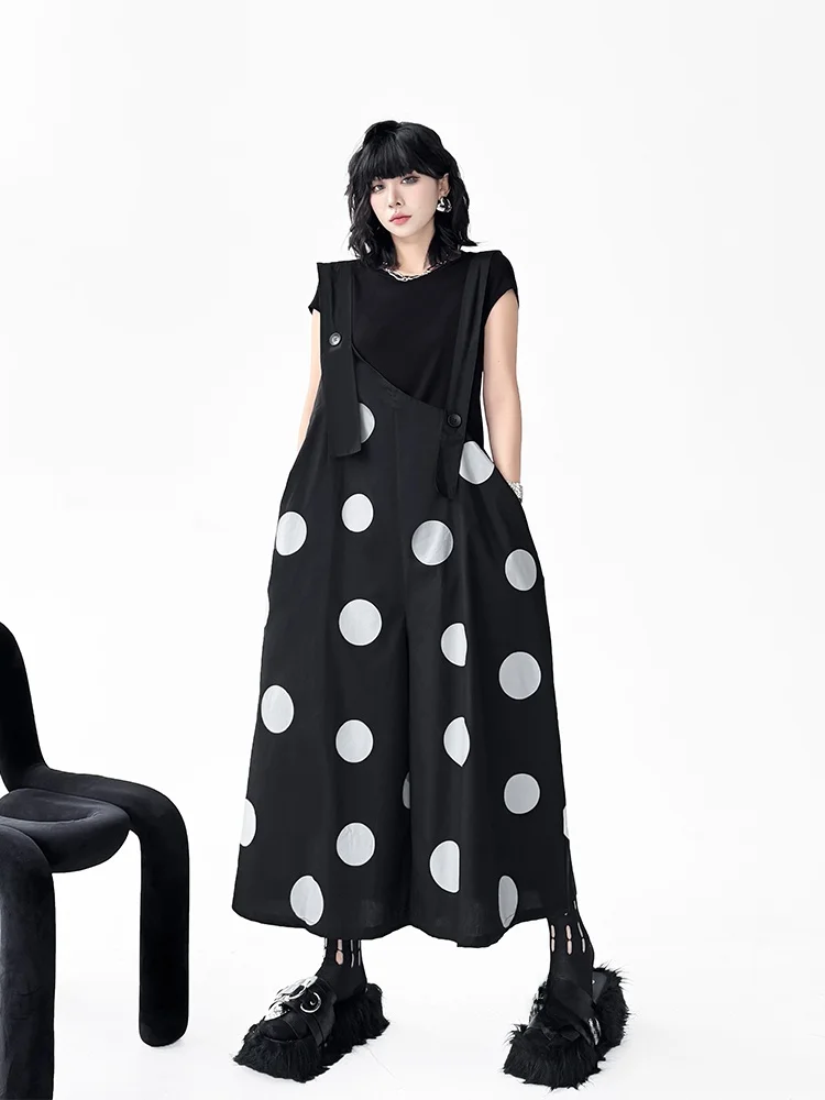 Hong Kong Style Polka Dot Print Wide Leg Pants Women's Summer New Fashion Loose Slimming Overalls Casual Polyester Fiber
Hong Kong Style Polka Dot Print Wide Leg Pants Women's Summer New Fashion Loose Slimming Overalls Casual Polyester Fiber