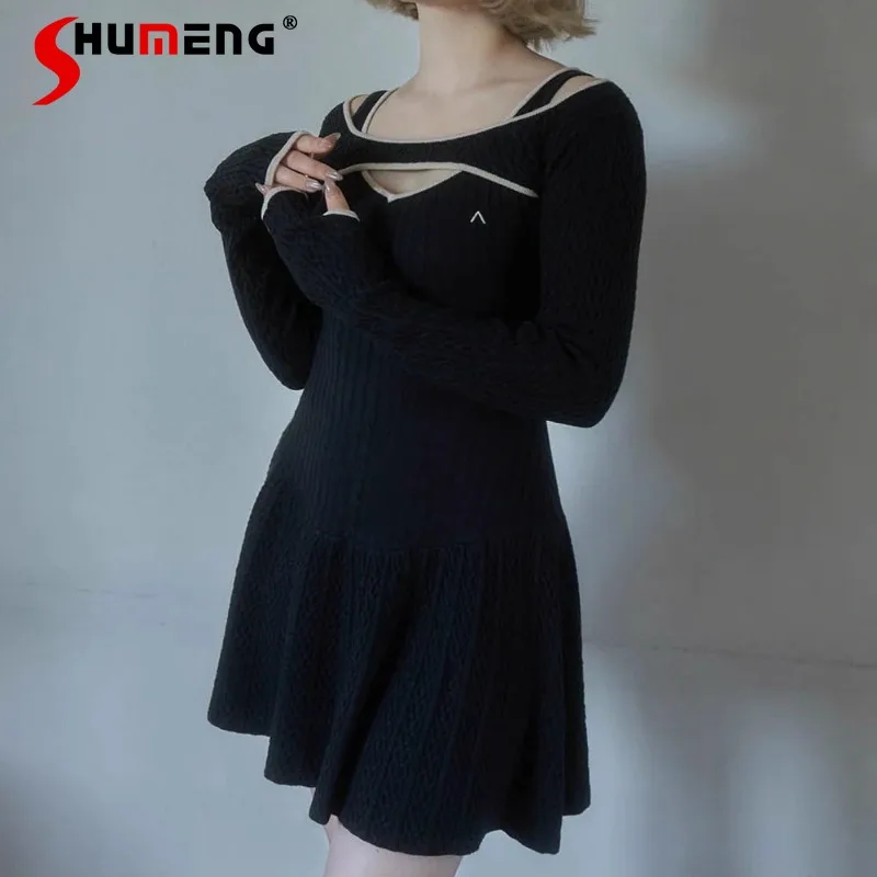 Japanese Rojita Autumn New Twisted Bell Mini Strap Dress Long Sleeved Blouse Kawaii Clothes Solid Color Slimming Dresses Ladies
Japanese Rojita Autumn New Twisted Bell Mini Strap Dress Long Sleeved Blouse Kawaii Clothes Solid Color Slimming Dresses Ladies