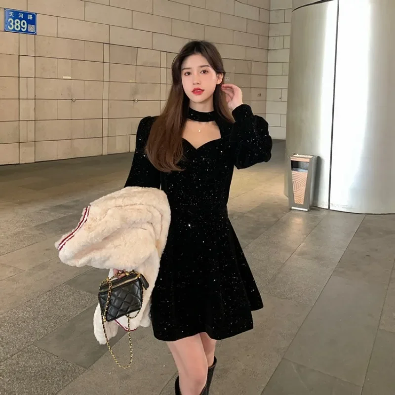 Women Sequins Wram Vintage Dress Red Velvet Party Mini Dresses Y2k Ladies Casual Korean Elegant A-line Dress Sweet Vestidos 원피스
Women Sequins Wram Vintage Dress Red Velvet Party Mini Dresses Y2k Ladies Casual Korean Elegant A-line Dress Sweet Vestidos 원피스
