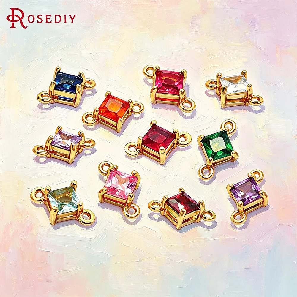 10PCS 10x6.5MM 18K Gold Color Brass and Zircon 2 Holes Square Connect Charms Pendants High Quality Jewelry Making Supplies
10PCS 10x6.5MM 18K Gold Color Brass and Zircon 2 Holes Square Connect Charms Pendants High Quality Jewelry Making Supplies