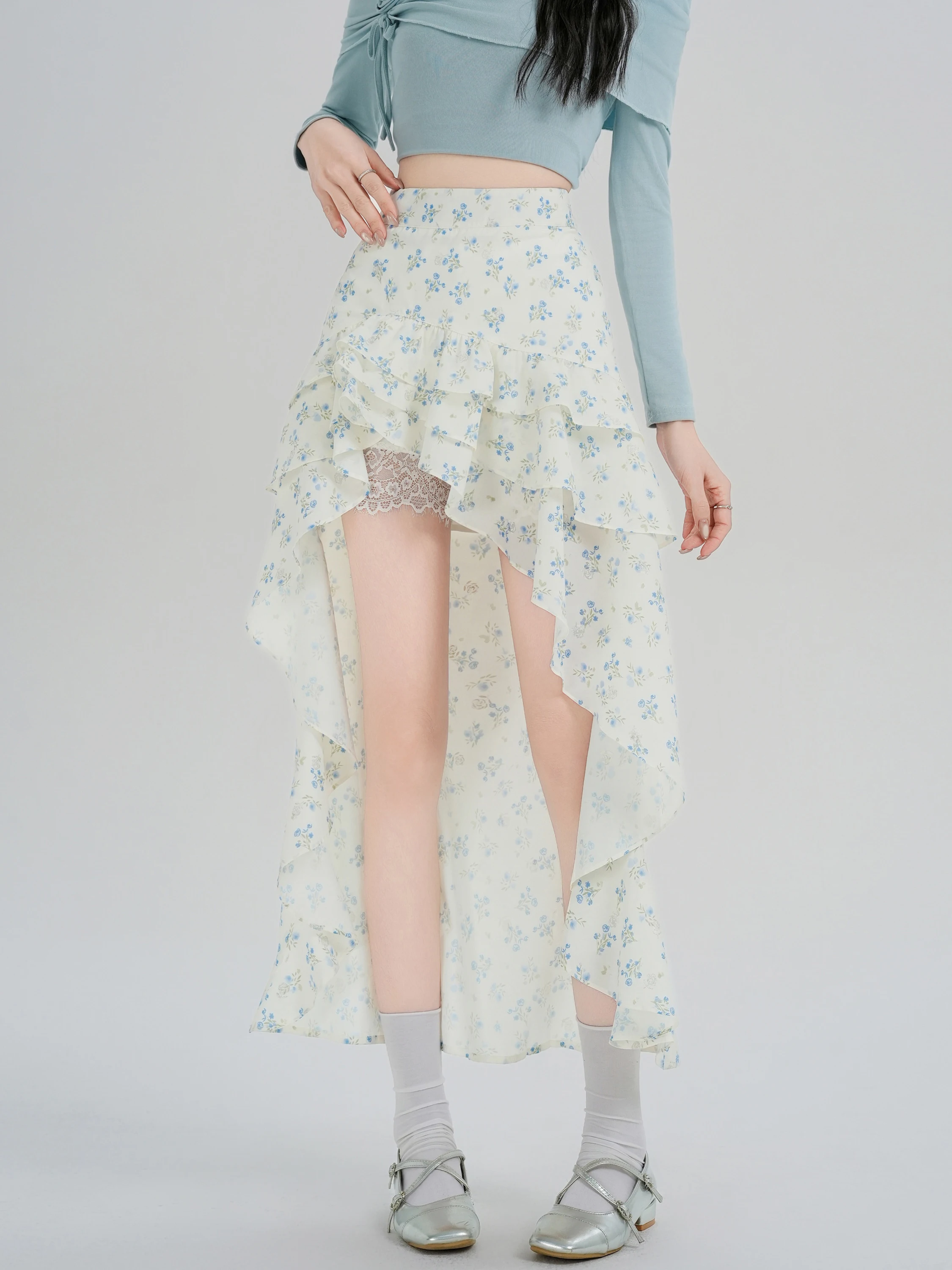 High Waist Floral Print Asymmetrical Hem A-Line Skirt Women's Summer New Design Slimming Midi Length Cake Skirt
High Waist Floral Print Asymmetrical Hem A-Line Skirt Women's Summer New Design Slimming Midi Length Cake Skirt