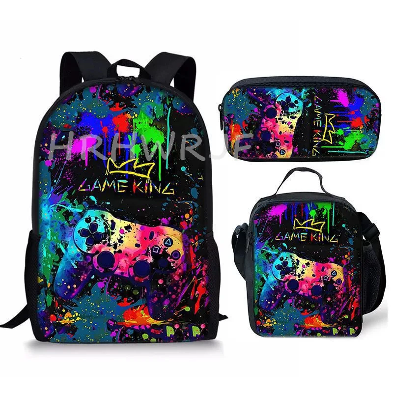 GamePad Pattern Square Backpack for Boy Girls 3pcs Primary Software Kids Backpacks Grade 1-6 Cartoon Games SchoolBags for Kids
GamePad Pattern Square Backpack for Boy Girls 3pcs Primary Software Kids Backpacks Grade 1-6 Cartoon Games SchoolBags for Kids