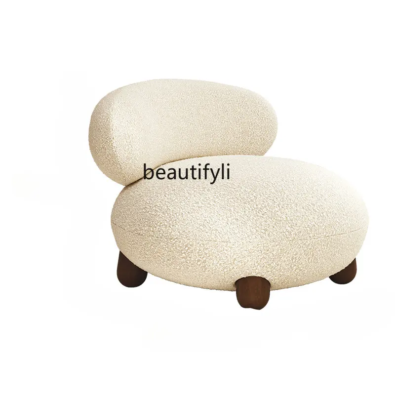 Cream Style Living Room Leisure Chair Lovely Bedroom Wood Foot Oval Single Sofa Chair living room furniture nordic furniture
Cream Style Living Room Leisure Chair Lovely Bedroom Wood Foot Oval Single Sofa Chair living room furniture nordic furniture