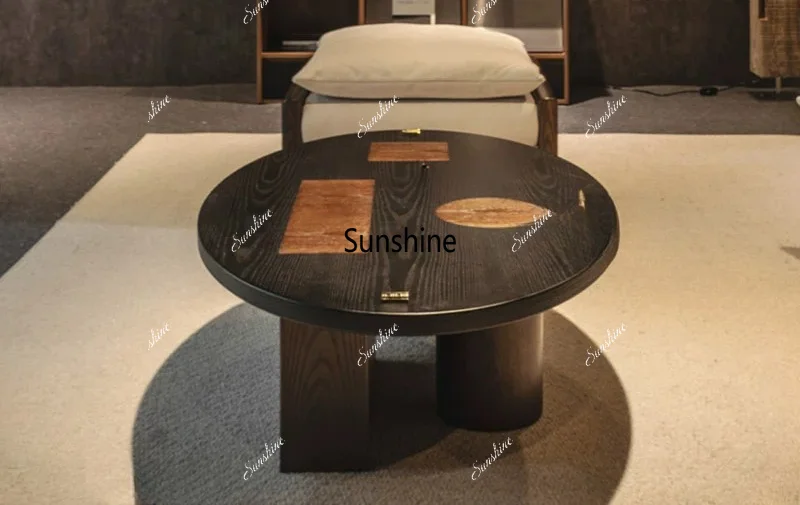 Medieval wabi-sabi wind solid wood color matching oval coffee table
Medieval wabi-sabi wind solid wood color matching oval coffee table