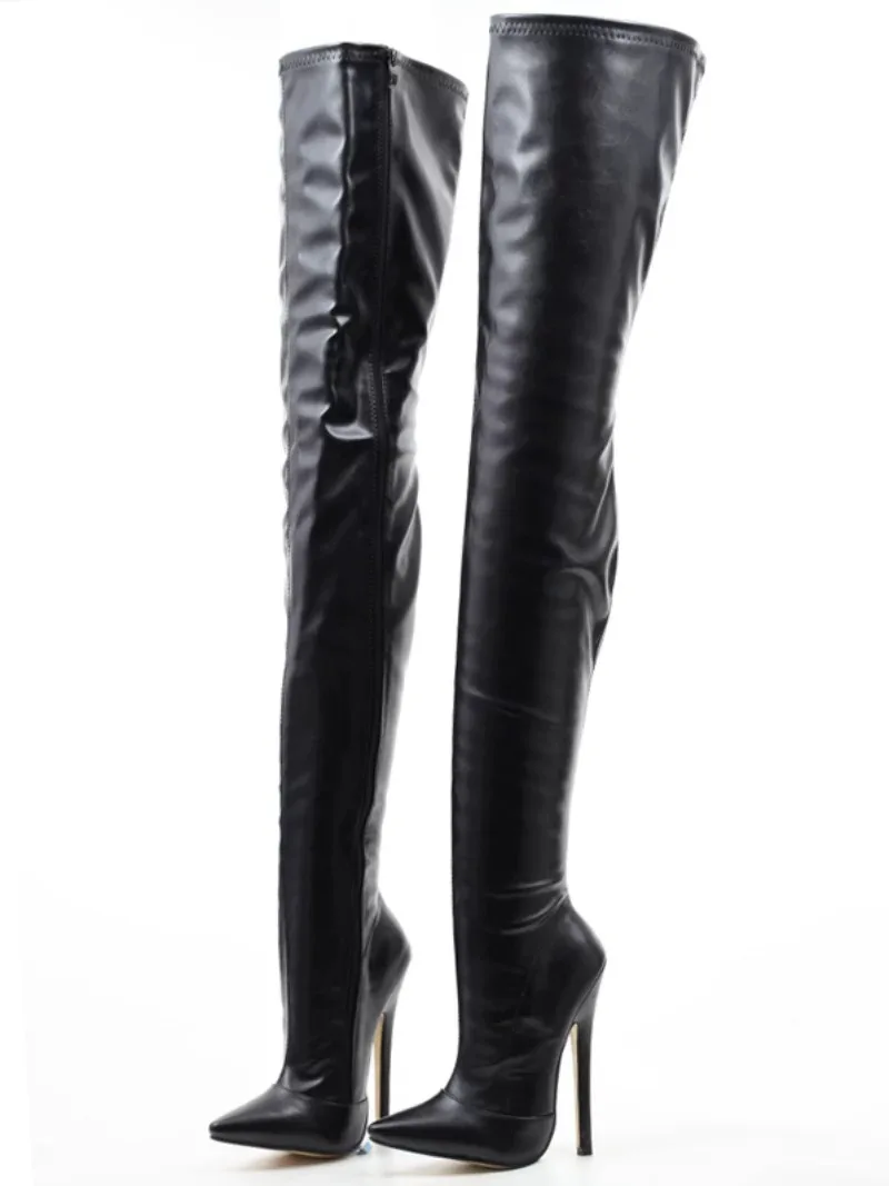 Sexy and sexy SM patent leather queen over the knee boots, extended by 18cm, pointed, thin heel, plus size, cross dressing, leg
Sexy and sexy SM patent leather queen over the knee boots, extended by 18cm, pointed, thin heel, plus size, cross dressing, leg