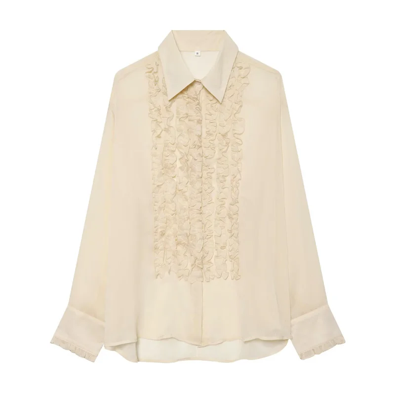 Women's Shirt 2026 Summer New Style Yellow Long-Sleeve Ruffle Decoration Loose Lightweight Shirt Gentle Romantic Unique Fashion
Women's Shirt 2026 Summer New Style Yellow Long-Sleeve Ruffle Decoration Loose Lightweight Shirt Gentle Romantic Unique Fashion