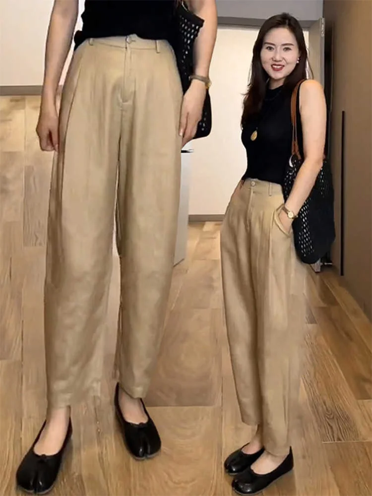 Cool High Waist Linen Ice Silk Harem Pants Women Spring Summer Slim Fit Casual Nine Points Dad Pants Korean Style Pure Color
Cool High Waist Linen Ice Silk Harem Pants Women Spring Summer Slim Fit Casual Nine Points Dad Pants Korean Style Pure Color
