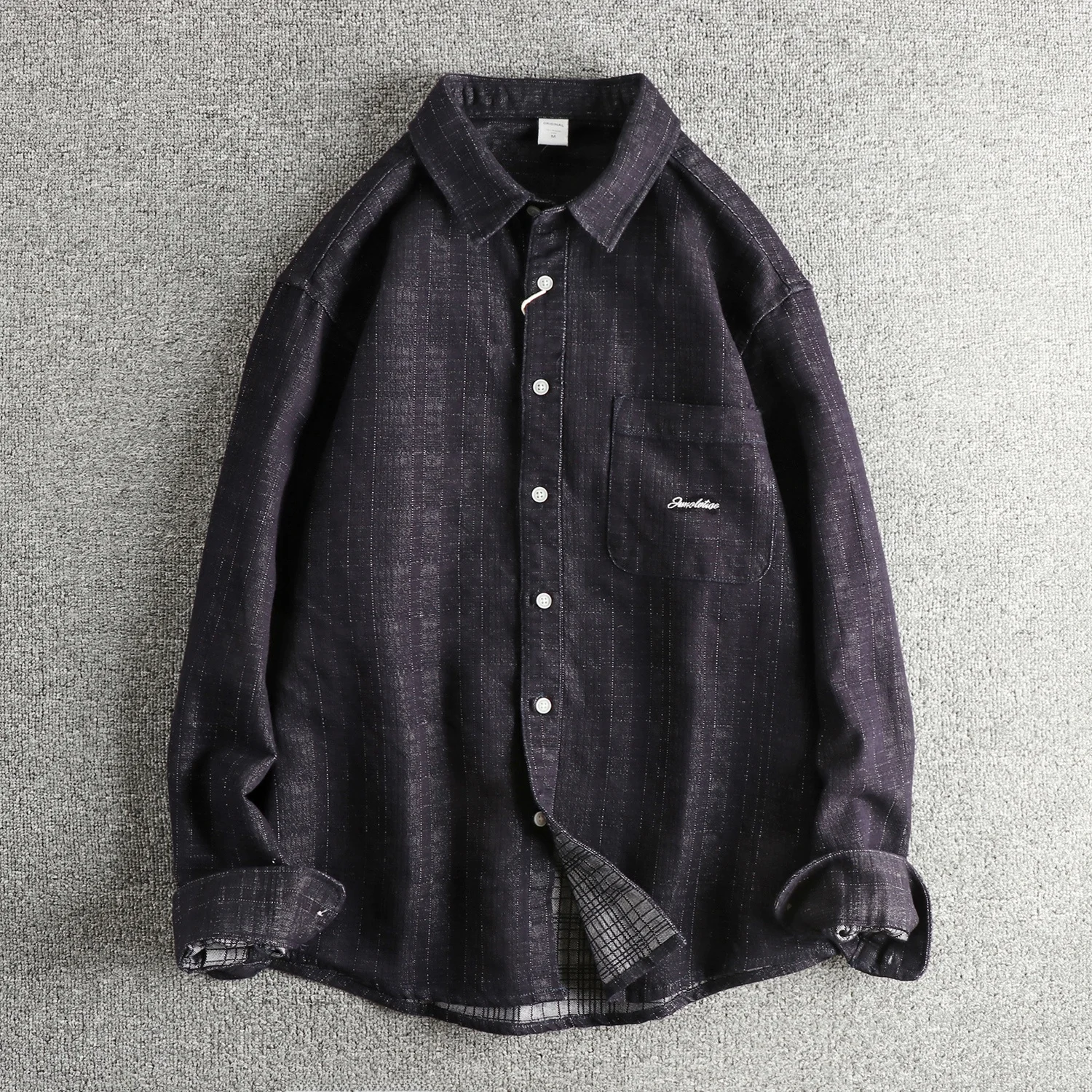 Indigo Long Sleeve Shirt Men's Embroidered Tweed Fabric American Style Trendy Youth Outerwear Casual Commute Cotton Polyester
Indigo Long Sleeve Shirt Men's Embroidered Tweed Fabric American Style Trendy Youth Outerwear Casual Commute Cotton Polyester