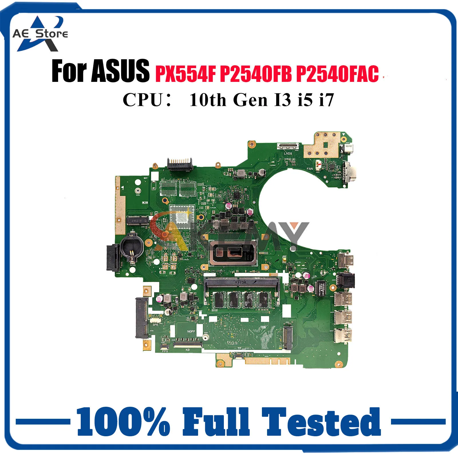 P2540FA Laptop Motherboard For ASUS ProArt P2540FAC P2540FA P2540F P2540FB PX554F Mainboard With 10th Gen I3 i5 i7 tests OK stk
P2540FA Laptop Motherboard For ASUS ProArt P2540FAC P2540FA P2540F P2540FB PX554F Mainboard With 10th Gen I3 i5 i7 tests OK stk