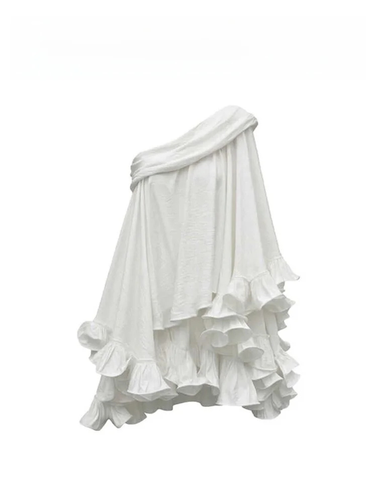 Gentle Wind Set Women's White Asymmetrical Shoulder Lace Trim plus Size Casual Fashion Cake Skirt Two-Piece Suit Korean Style
Gentle Wind Set Women's White Asymmetrical Shoulder Lace Trim plus Size Casual Fashion Cake Skirt Two-Piece Suit Korean Style