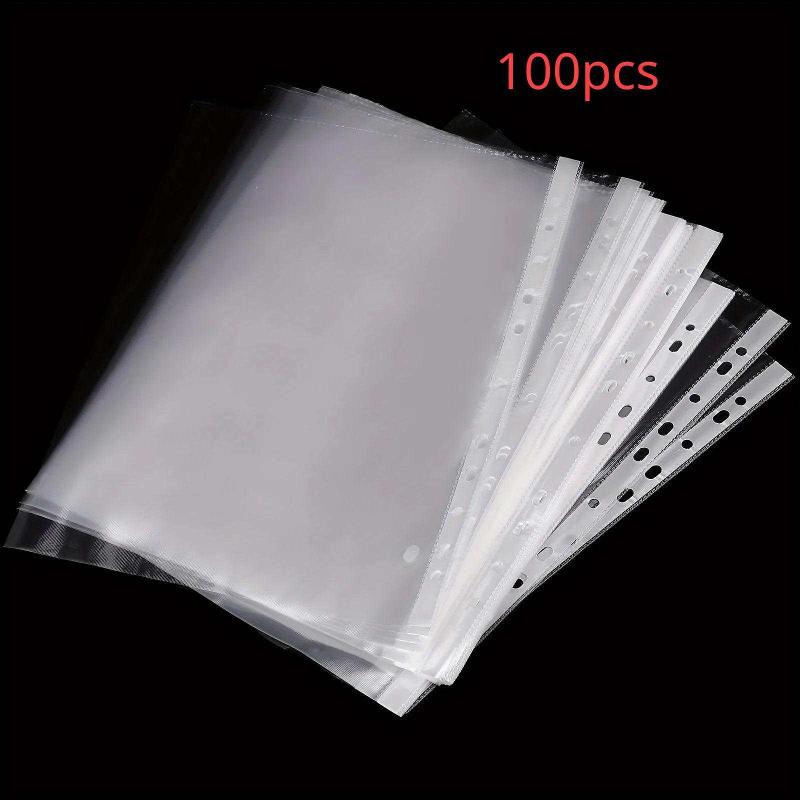 100pcs 11-hole A4 Clear Plastic Punched File Folders For Documents Sleeves Pocket File Sleeve Thin Document Office Supplies
100pcs 11-hole A4 Clear Plastic Punched File Folders For Documents Sleeves Pocket File Sleeve Thin Document Office Supplies
