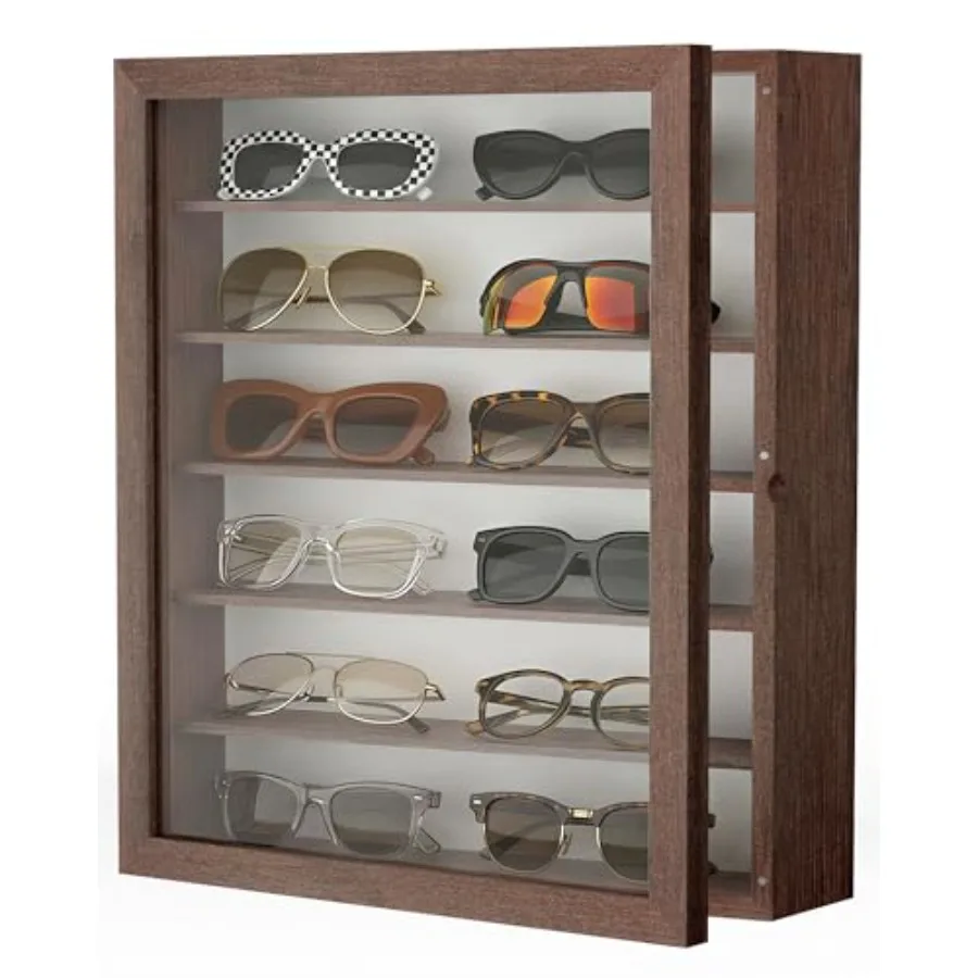 Sunglasses Organizer Storage Wall Mounted: 13 x 15.6 Inch Eyewear Display Case 6 Tier Rustic Wood Eyeglasses Holder Large Glass
Sunglasses Organizer Storage Wall Mounted: 13 x 15.6 Inch Eyewear Display Case 6 Tier Rustic Wood Eyeglasses Holder Large Glass