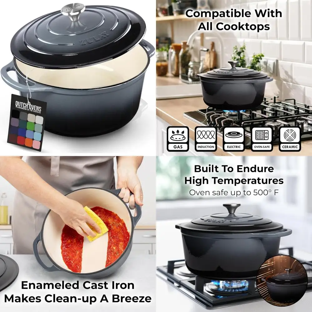 Эмалированная чугунная голландская духовка, 5-литровый горшок с крышкой — сверхмощная, безопасная для духовки до 500 ° F, Премиум долговечность, Посуда на каждый день U
Эмалированная чугунная голландская духовка, 5-литровый горшок с крышкой — сверхмощная, безопасная для духовки до 500 ° F, Премиум долговечность, Посуда на каждый день U