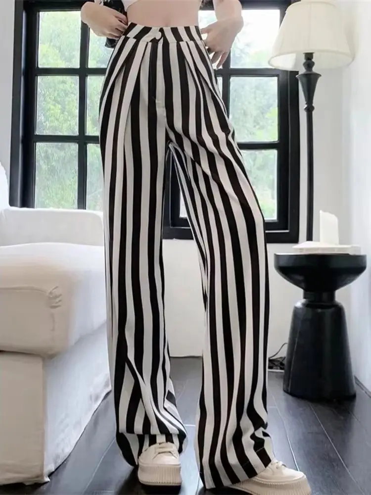 Корейские модные уличные свободные женские прямые брюки в стиле ретро, летние женские повседневные брюки с цветными блоками в вертикальную полоску
Корейские модные уличные свободные женские прямые брюки в стиле ретро, летние женские повседневные брюки с цветными блоками в вертикальную полоску