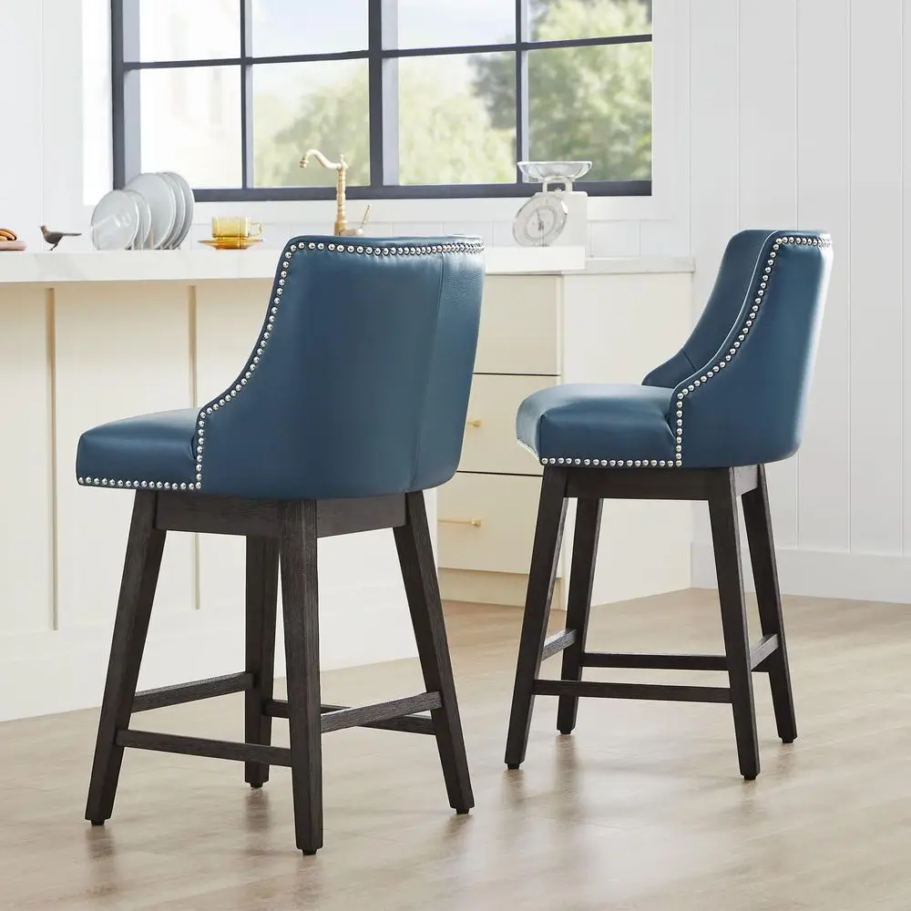 Counter Height Swivel Bar Stools Set of 2, FSC Certified holstered Counter Stools, Modern Swivel Barstools with Wood Legs for
Counter Height Swivel Bar Stools Set of 2, FSC Certified holstered Counter Stools, Modern Swivel Barstools with Wood Legs for