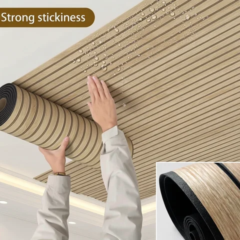 Extra Thick 3D Retro Wood Grain Self-adhesive Wallpaper Perfect for DIY Ceiling and Wall Projects SXP Resin Removable Waterproof